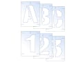 Uxcell 3 inch Letter Number Stencils 4 inch Width Alphabet Numbers Templates Set Shadow, White 36 Pack