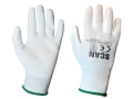 White PU Coated Gloves - M (Size 8) (Pack 12)