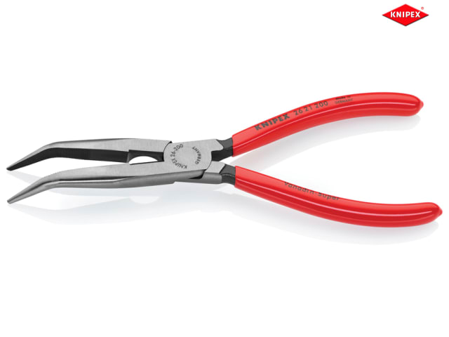 Knipex Angled Needle Nose Pliers 200 mm Plastic-Coated Handles