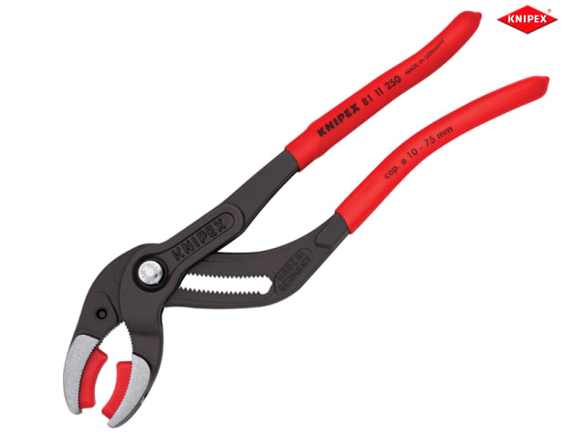 Knipex 81 11 250 Soft Jaw Push Button Waterpump Slip Joint Pliers 250mm  (75mm Capacity)