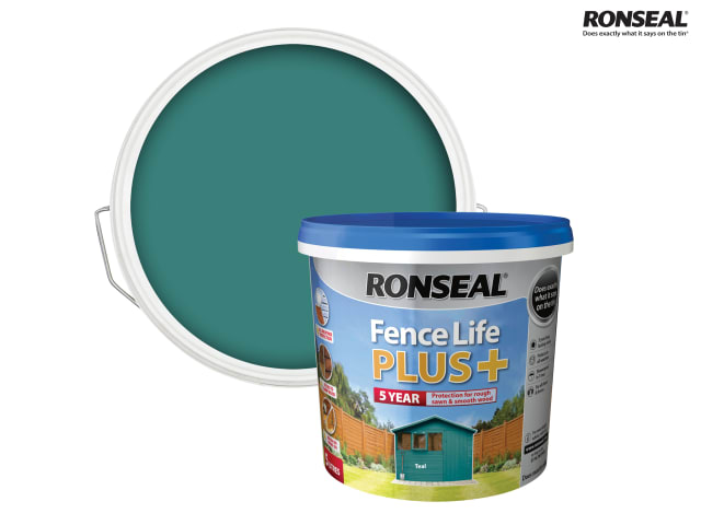 Toolbank Com Fence Life Plus Teal 5 Litre - Ronseal Fence Paint Colours Available
