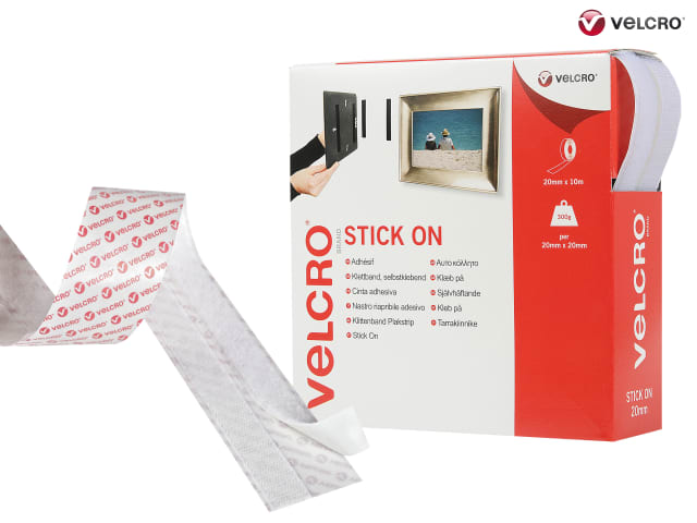 Velcro Brand Stick on Tape 20mm x 1m White