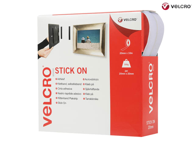 VELCRO� Brand Stick On Tape 20mm x 1m Black VEL60211 